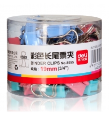 嚴采/得力（deli）筒裝長尾票夾彩色 19mm 5# 8555（40只/筒，96筒/件）