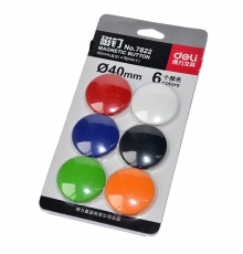 得力（deli）卡裝磁吸/磁釘7822（混裝；40mm，6顆/卡）